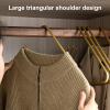 Altsuceser Triangle Shape Coat Hangers, 5 Pcs Durable Clothes Hangers, Non Slip Coat Trousers Scarf Wardrobe Hanger Organizers Golden view 2