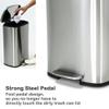13 Gallon Trash Can, Brushed Stainless Steel Kitchen Trash Can with Soft-close Lid, Fingerprint-resistant Kitchen Garbage Can with Foot Pedal and Inner Bucket, Odor Proof Garbage Can, Silver view 4