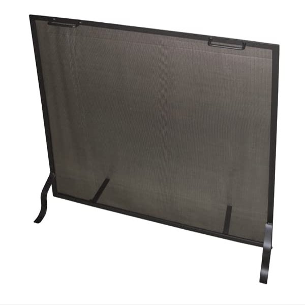 Fireplace Safety Screen- Single Panel Design- Carbon Steel (36" w x 28" h)