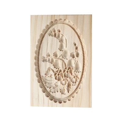 Wooden Baking Cookie Mold,Cookie Mold Press Cutter Pinecone Rose Cookie Embossing Craft Mold Christmas Baking Mold for Mooncake Biscuit(Campanula)