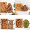 Wooden Baking Cookie Mold,Cookie Mold Press Cutter Pinecone Rose Cookie Embossing Craft Mold Christmas Baking Mold for Mooncake Biscuit(Campanula) view 4