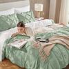 Andency Sage Green Pinch Pleated Comforter King(104x90Inch), 3 Pieces Pintuck Lightweight Comforter Set, Soft Microfiber Down Alternative Bedding Set view 3