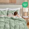 Andency Sage Green Pinch Pleated Comforter King(104x90Inch), 3 Pieces Pintuck Lightweight Comforter Set, Soft Microfiber Down Alternative Bedding Set view 4