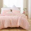 YIRDDEO Pink Full Comforter Set 3Pcs, Boho Blush Full Size Bedding Set, Vertical Tufted Bed Set, Lightweight Neutral Bedroom Set (1 Comforter 2 Pillowcase) view 1