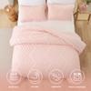 YIRDDEO Pink Full Comforter Set 3Pcs, Boho Blush Full Size Bedding Set, Vertical Tufted Bed Set, Lightweight Neutral Bedroom Set (1 Comforter 2 Pillowcase) view 3