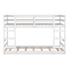 Anwick Twin Over Twin Floor Bunk Bed with Ladder, Safety Guard Rails, 400LBS Wooden Twin Bunk Beds for Teens/Adults, Solid Wood Low Bunk Bed Frame Bedroom Furniture (White, Twin Over Twin) view 4