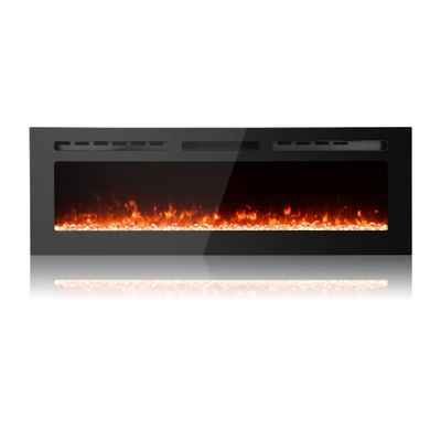 50 Inch Electric Fireplace Insert, Wall-Mounted, Remote Control, Linear Design, 750/1500W.