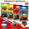 Pajean 48 Pieces Monster Truck Party Favor Bags Bulk Plastic Happy Birthday Truck Treat Goodie Bags for Kids Racing Themed Decorations Monster Birthday Party Supplies Packing, 9.8 x 6.5 Inch view 3