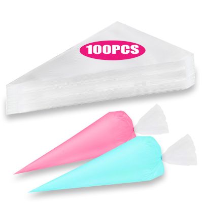 Piping Bags, Pastry Bags 16 Inch 100pcs, Disposable Icing Piping Pastry Bags For Cookie/Cake Decorating Supplies, Anti Burst And Non-Slip Thicken Cake Decorating Bags