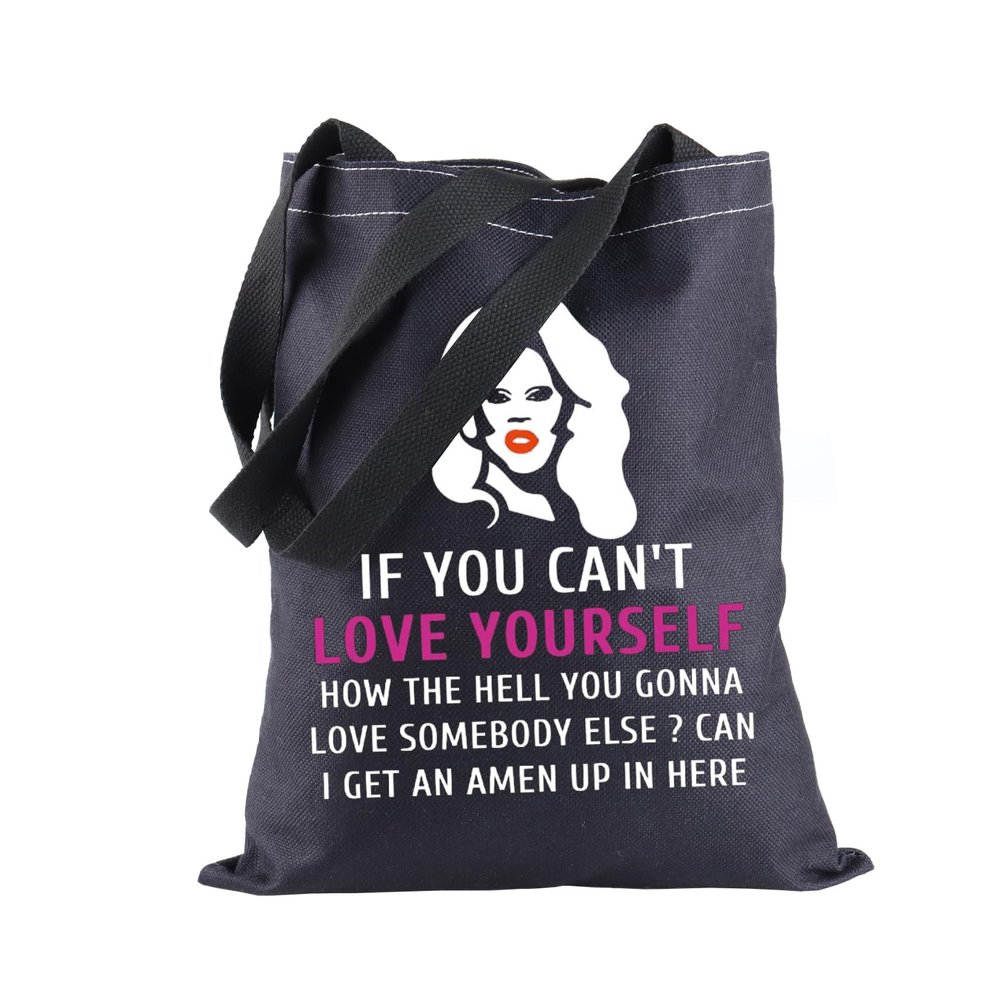 BLUPARK Drag Race Inspired Shopping Bag Drag Queen Book Protector Pride Gift For Sister Mom (Love Yourself)
