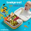 Bentoheaven Premium Bento Lunch Box for Kids, 9 Designs, Leak-proof 3-4 Compartments, Divider, Ideal size 30oz, Microwave/Dishwasher Safe Kids Bento Box (Loncheras Para Nios/Nias)[Orange Gray] view 4