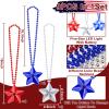 TURNMEON 9 Pack 4th of July Party Favor Light Up Necklaces Patriotic Red White Blue Party Accessories Fourth July American Stars Beads Necklaces Adults Independence Day Supplies view 2