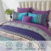 Cottolester Boho Comforter Set Full Size 8 Piece Bed in a Bag Bohemian Striped Bedding Quilt Set Aqua Paisley Floral Comforter and Sheet Set,Soft Microfiber Complete Bedding Sets for All Season view 4