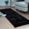 Latepis 2x6 Rug Runner Black Fluffy Area Rug Washable Faux Rabbit Fur Plush Shag Rugs for Bedroom Shaggy Throw Rugs for Nursery Sofa Floor Room Decor view 2