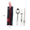 BIUDECO Fork Spoon Chopsticks Set 3pcs Stainless Steel Travel Cutlery Portable Tableware Case view 4