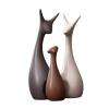 3Pcs Ceramic Ornaments, Animal Figurines Deer Statue Sculpture Modern Collectable Art Works for Home Dining Room Bedroom Decorations Photo Props, Three Deer view 1