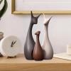 3Pcs Ceramic Ornaments, Animal Figurines Deer Statue Sculpture Modern Collectable Art Works for Home Dining Room Bedroom Decorations Photo Props, Three Deer view 2