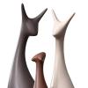 3Pcs Ceramic Ornaments, Animal Figurines Deer Statue Sculpture Modern Collectable Art Works for Home Dining Room Bedroom Decorations Photo Props, Three Deer view 4
