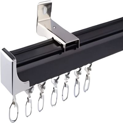 Room Divider Ceiling Track Hospital Black Ceiling Curtain Track, Room Dividers Ceiling Mount Curtain Tracks System-Sliding Curtain Rail for Privacy Living Room For Hospital ( Color : Side Mount , Size