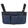 MYXP Deep Blue Wheelchair Side Bag, Waterproof Armrest Pouch Bag with Bright Line Black Storage Organizers for Walkers, Rollators, Scooters view 1