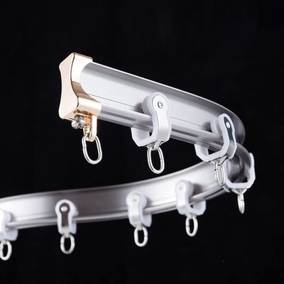 FEHUN Ceiling Curtain Track Room Divider Hospital Curtain Flexible Curtain Rail for Indoor Outdoor, Metal Sliding Curtain Track/Room Divider Rod, Office/Hotel/Studio/AV Room/Home use (Color : Wal
