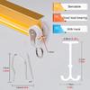 FEHUN Ceiling Curtain Track Room Divider Hospital Curtain Flexible Curtain Rail for Indoor Outdoor, Metal Sliding Curtain Track/Room Divider Rod, Office/Hotel/Studio/AV Room/Home use (Color : Wal view 3