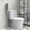 NEWCES Grab Bars Handle Safety Support Hand Rails Elderly Disabled Toilet Seat Grab Bar Safety Foldable U-Shape Bathroom Handrail Flip Up Assist with Sponge Mats Aluminum Alloy Grip for Elderly view 1