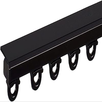 Ceiling Curtain Track Room Divider Hospital Curtain Ceiling Curtain Track Set for Indoor Outdoor, Ultra-thin Window Rods Gliders for Room Divider, Bedroom / Shower/RV/Bay Windows Use ( Color : Black ,