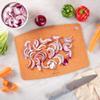 Restaurantware Nature Tek 17.3 x 12.8 Inch Chopboard 1 Double-Sided Cutting Board - Durable Withstands Temperatures up to 350F Kraft Wood Fiber Cutting Board Dishwashable With Thumb Hole view 3
