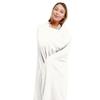 BlueHills Premium Soft Plush Travel Blanket Pillow for Airplane Traveling Essentials in a Bag Flight Throw with Backpack Clip Compact Portable Plane Accessories Ivory White - T025 view 4