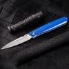 REALSTEEL G5-Metamorph MK.II Folding Pocket Knife, Liner Lock, 3.62" 14C28N Satin Blade, Front Flipper, G10 Handle, 2.92oz, Deep-carry Pocket Clip, EDC, Gifts for Men Camping Hiking(Intense Blue) view 4