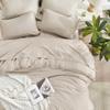 Andency Oatmeal Comforter Set Queen, 3 Pieces Boho Tassel Lightweight Bedding Comforter Sets, All Season Soft Fluffy Fringe Bed Set (90x90In Comforter & 2 Pillowcases) view 3