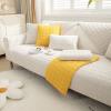 ALABOW Couch Covers Sectional L Shape Sofa Cover Pure Color Dutch Velvet Couch Cover 3 2 4 1 Seater Nordic Modern Sofa Slipcover Quilted Non-Slip Furniture Protector(#13,110x240cm) view 1