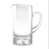 Barski- Handmade Straight Sided - Glass - Pitcher with handle - With Spout - Ice Lip - Bubble design on base - 40 oz. - 10" H - Made in Europe Clear view 1