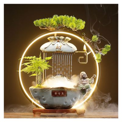 AFGZQ Waterfall Incense Burners Reflux Smoke Fountain Ramadan Decoration Indoor Zen Fountain Home Decor Comfort Rain Cloud Diffuser (Color : Style 7)
