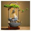 AFGZQ Hanging Pot Flowing Water Rockery Fountain for Home Zhaocai Water Ornament Water Cart Circulating Water Creative Zen Gifts for Living Room and Office (Color : Style 1) view 1