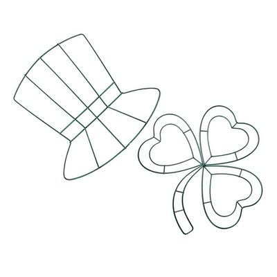 Gogogmee 2pcs Patrick's Day Iron Frame Wreath Making Kit Shaped Craft Hoops for Hanging Decor Party Supplies and Dream Catcher Projects