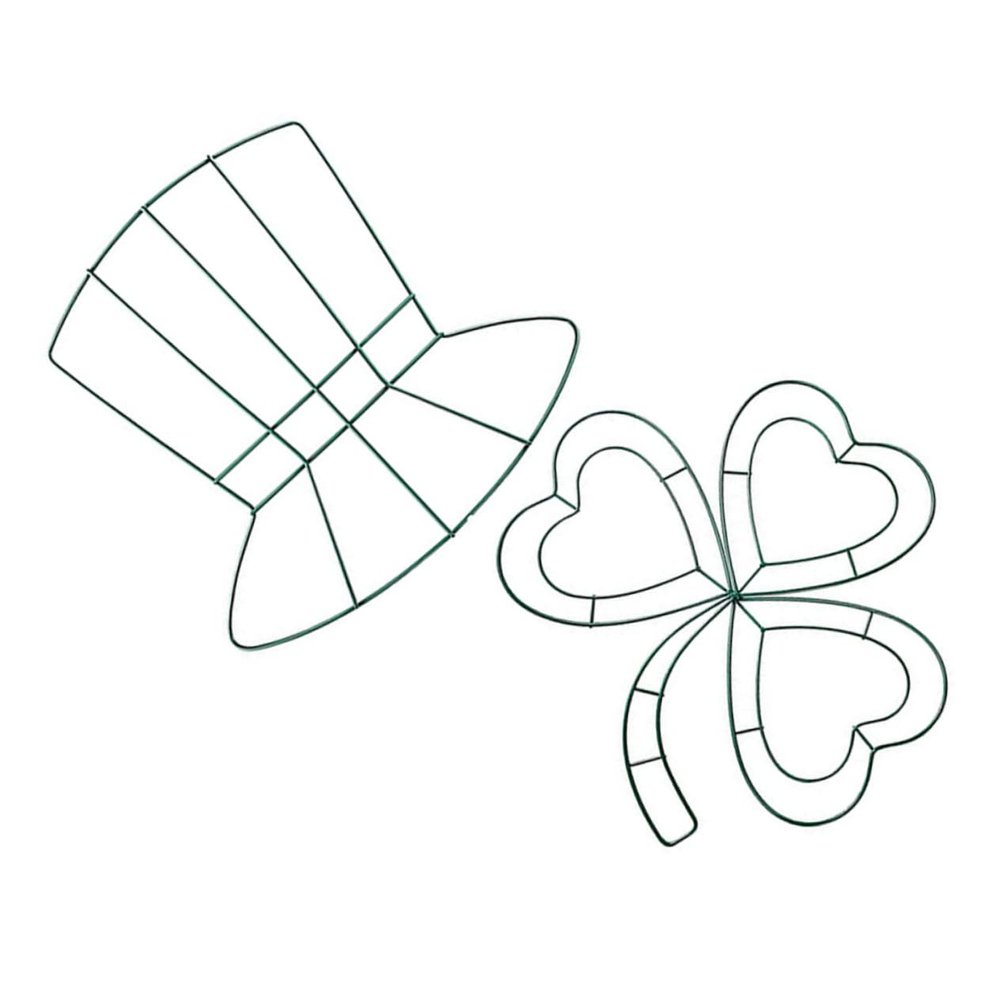 Gogogmee 2pcs Patrick's Day Iron Frame Wreath Making Kit Shaped Craft Hoops for Hanging Decor Party Supplies and Dream Catcher Projects