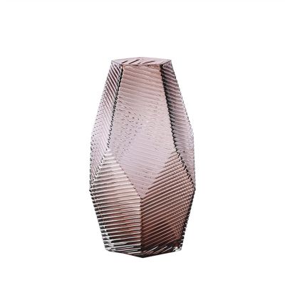 DYPASA Vase Modern Minimalist Geometric Creative Glass vase Ornaments Water Flowers Tulips Living Room Desktop Flower Arrangement Decoration Flower Vase (Size : CH)