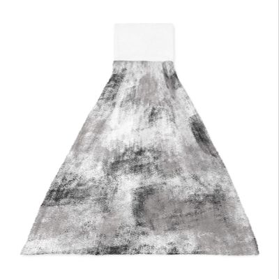 BOBOWUNY Modern Art 1 Pcs Hanging Kitchen Hand Towels, Abstract Gradient Black White Oil Painting Super Soft Microfiber Tie Towels Aborbent Washcloth for Bathroom Oven Tea Bar