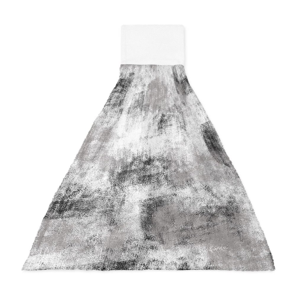 BOBOWUNY Modern Art 1 Pcs Hanging Kitchen Hand Towels, Abstract Gradient Black White Oil Painting Super Soft Microfiber Tie Towels Aborbent Washcloth for Bathroom Oven Tea Bar