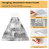 BOBOWUNY Modern Art 1 Pcs Hanging Kitchen Hand Towels, Abstract Gradient Black White Oil Painting Super Soft Microfiber Tie Towels Aborbent Washcloth for Bathroom Oven Tea Bar view 2