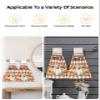 BOBOWUNY Thanksgiving 2 Pcs Hanging Kitchen Hand Towels, Farmhouse Brown Plaid Fall Pumpkin Cotton Leaf Super Soft Microfiber Tie Towels Aborbent Washcloth for Bathroom Oven Tea Bar view 4