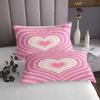 3 Piece Pink Retro Heart Pattern Quilt Bedding Set Women Aldult Lightweight Bedding Lovely Girly Bedspread Set Romantic Bedspread Coverlet Soft Microfiber Home Quilt Set for King Bed All Season view 3