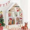 Curipeer Kids Dollhouse Bookshelf and Baby Storage - Wooden Stand Dollhouse Bookcase with 4-Tier Storage Display Organizer, Children Bookshelf for Playing Room, Nursery - White view 1