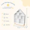 Curipeer Kids Dollhouse Bookshelf and Baby Storage - Wooden Stand Dollhouse Bookcase with 4-Tier Storage Display Organizer, Children Bookshelf for Playing Room, Nursery - White view 2