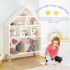 Curipeer Kids Dollhouse Bookshelf and Baby Storage - Wooden Stand Dollhouse Bookcase with 4-Tier Storage Display Organizer, Children Bookshelf for Playing Room, Nursery - White view 3