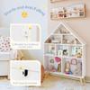 Curipeer Kids Dollhouse Bookshelf and Baby Storage - Wooden Stand Dollhouse Bookcase with 4-Tier Storage Display Organizer, Children Bookshelf for Playing Room, Nursery - White view 4