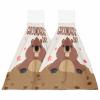 BOBOWUNY Groundhog Day 2 Pcs Hanging Kitchen Hand Towels, Cute Animal Spring Holiday Brown Super Soft Microfiber Tie Towels Aborbent Washcloth for Bathroom Oven Tea Bar view 1