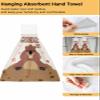 BOBOWUNY Groundhog Day 2 Pcs Hanging Kitchen Hand Towels, Cute Animal Spring Holiday Brown Super Soft Microfiber Tie Towels Aborbent Washcloth for Bathroom Oven Tea Bar view 2